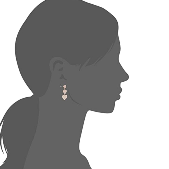 kate spade Yours Truly Rose Gold-Tone Crystal Encrustd Triple Heart Earrings NWT - Picture 2 of 12